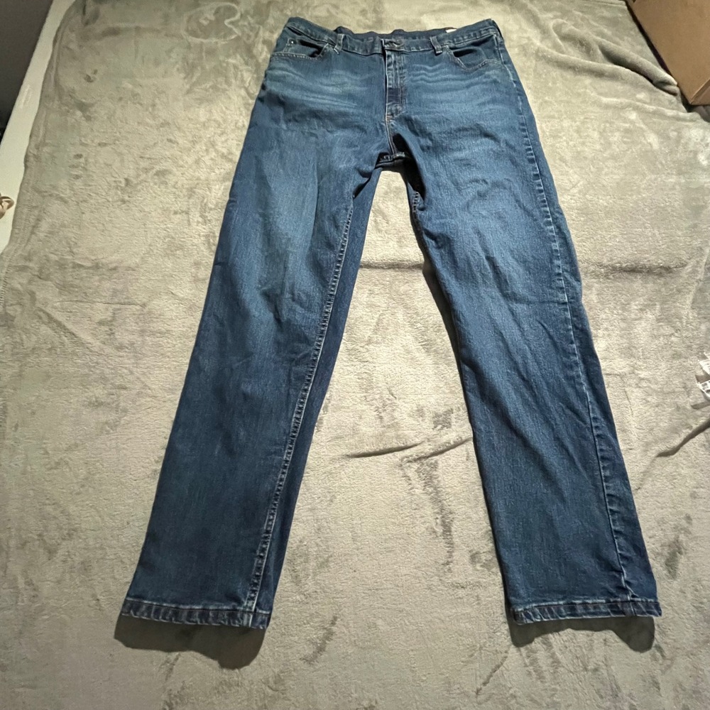 Wrangler Jeans Mens 38x34 Blue Premium Quality Straight Leg 1097FXWXD